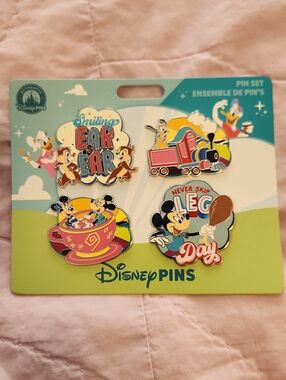 Disney Teal Pin Backing Card with Black Pin Backs